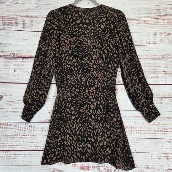 Parker Leopard Print Dress 100% Silk S Lightweight Flowy Whimsigoth Mobwife Glam - Picture 2 of 16